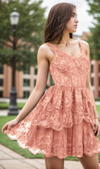 A-Line Short-Mini Tulle Graduation Dresses CS0548 - COCOMELODY
