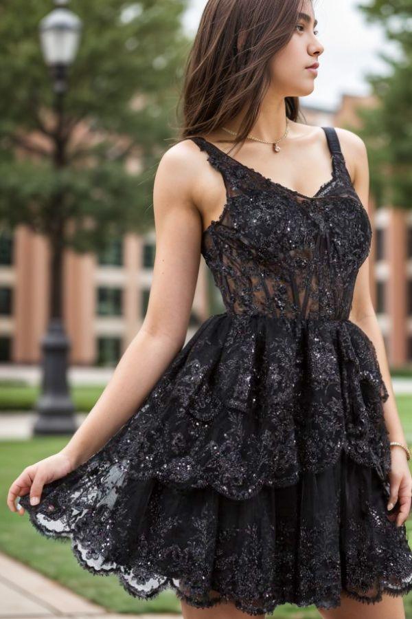 A-Line Short-Mini Tulle Graduation Dresses CS0548 - COCOMELODY