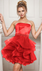 Ball Gown Short-Mini Organza Graduation Dresses CS0550 - COCOMELODY