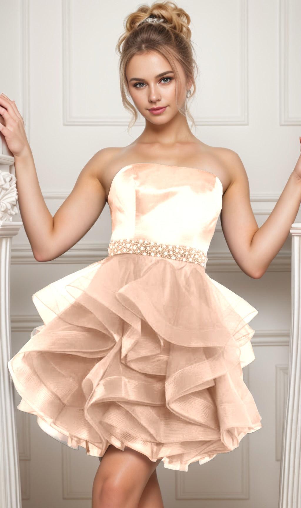 Ball Gown Short-Mini Organza Graduation Dresses CS0550 - COCOMELODY