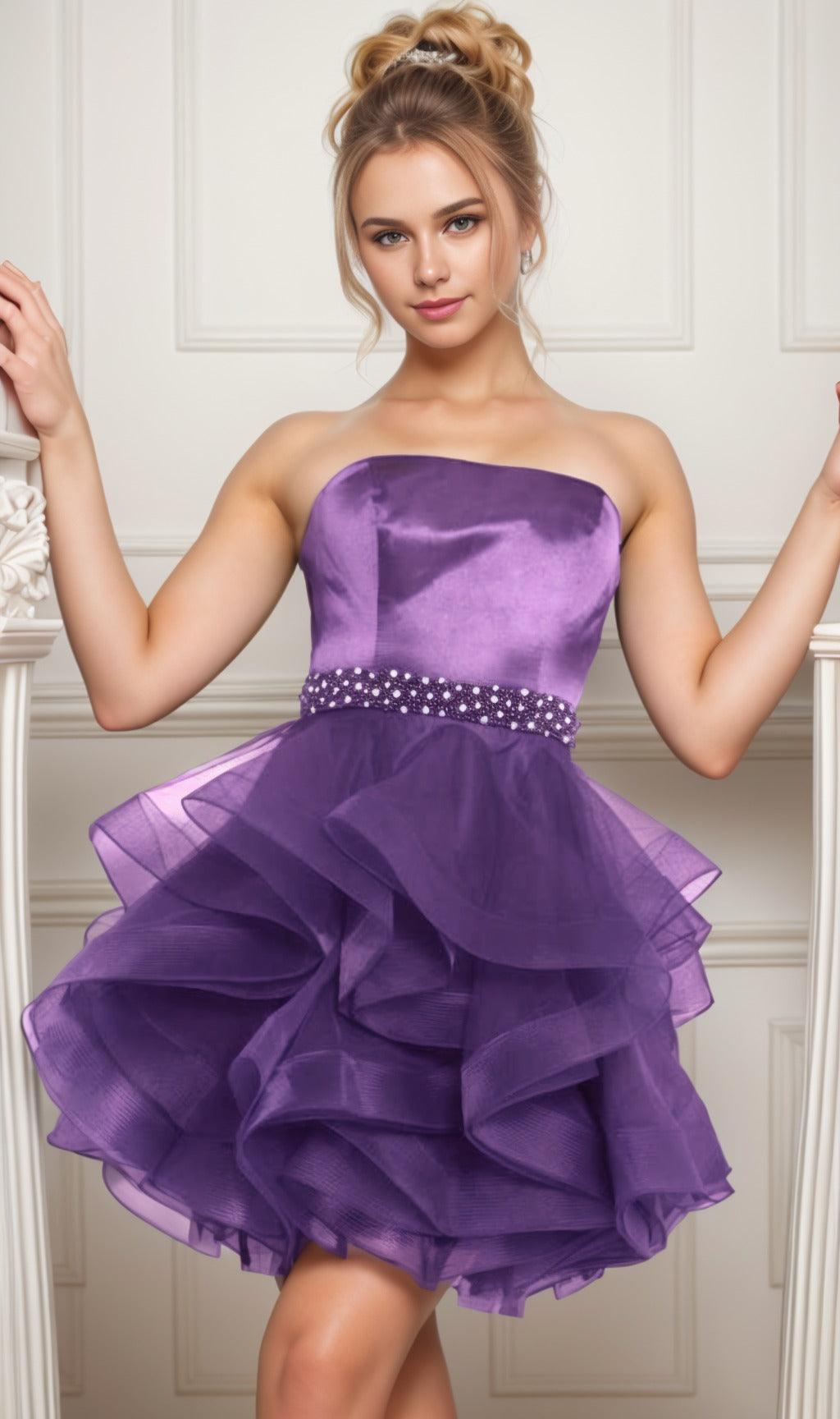 Ball Gown Short-Mini Organza Graduation Dresses CS0550 - COCOMELODY
