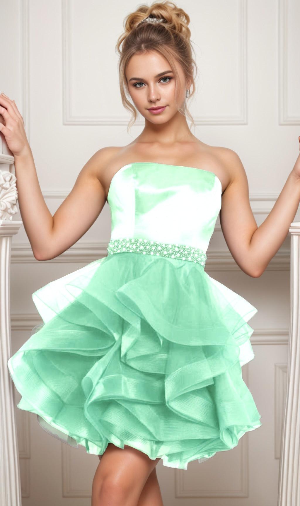 Ball Gown Short-Mini Organza Graduation Dresses CS0550 - COCOMELODY