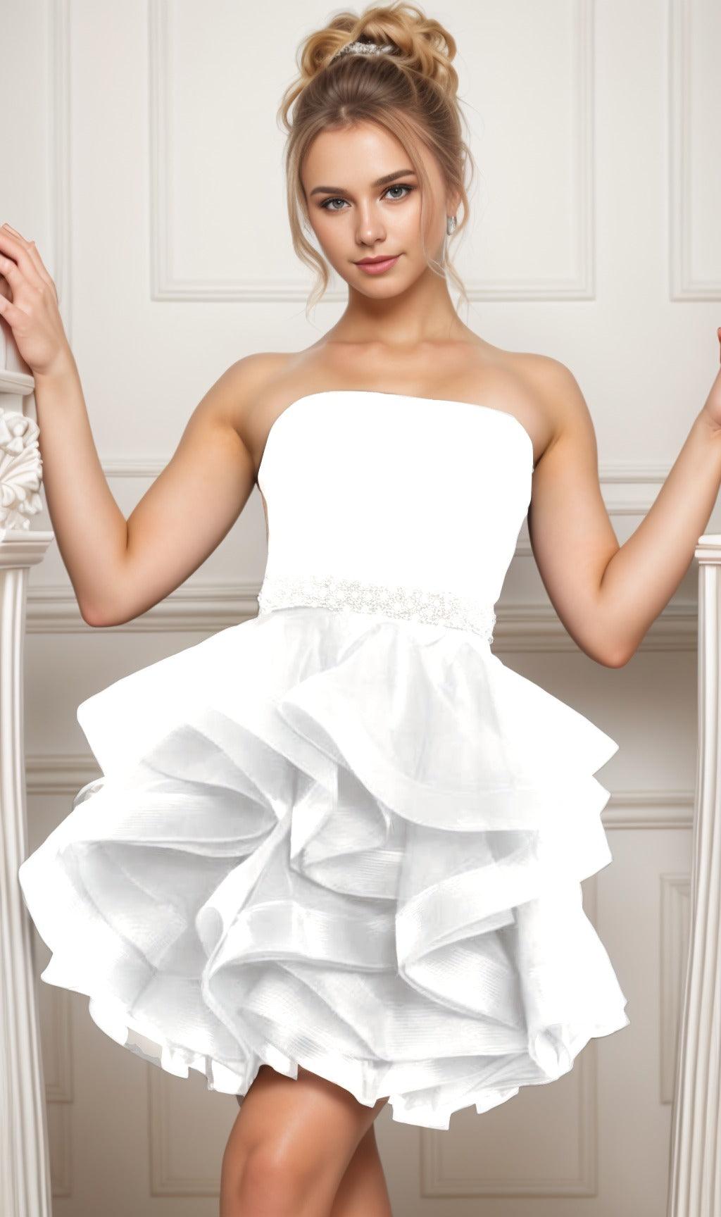 Ball Gown Short-Mini Organza Graduation Dresses CS0550 - COCOMELODY