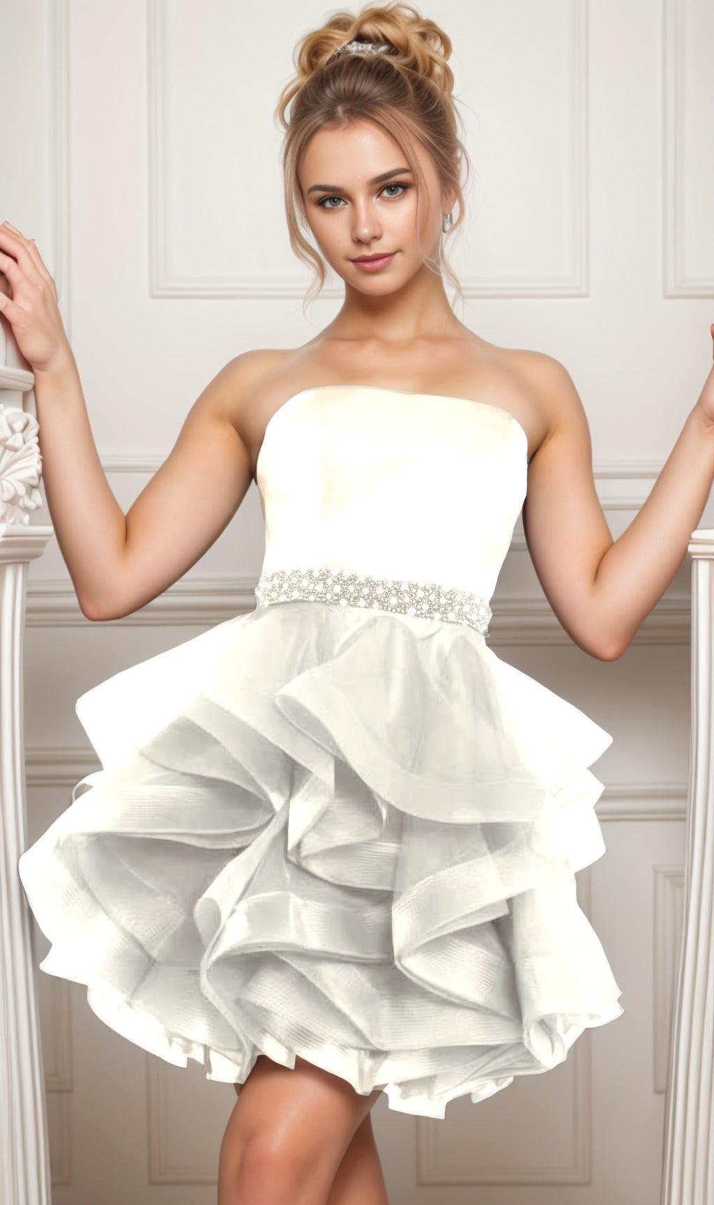 Ball Gown Short-Mini Organza Graduation Dresses CS0550 - COCOMELODY