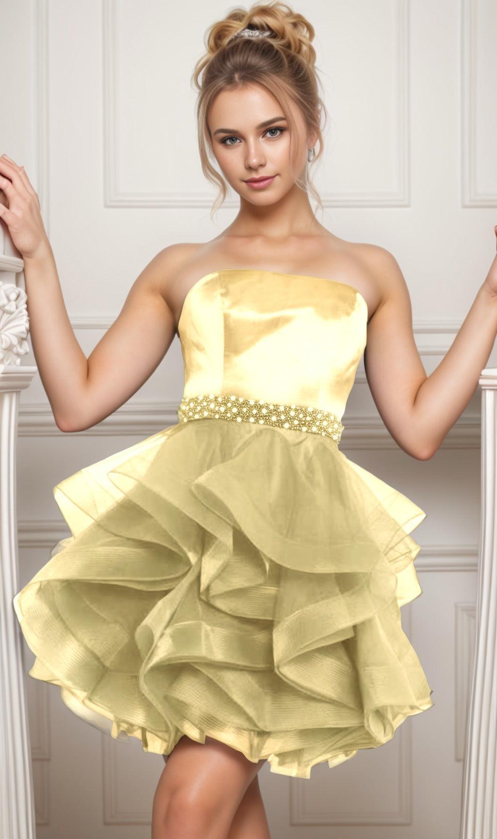 Ball Gown Short-Mini Organza Graduation Dresses CS0550 - COCOMELODY