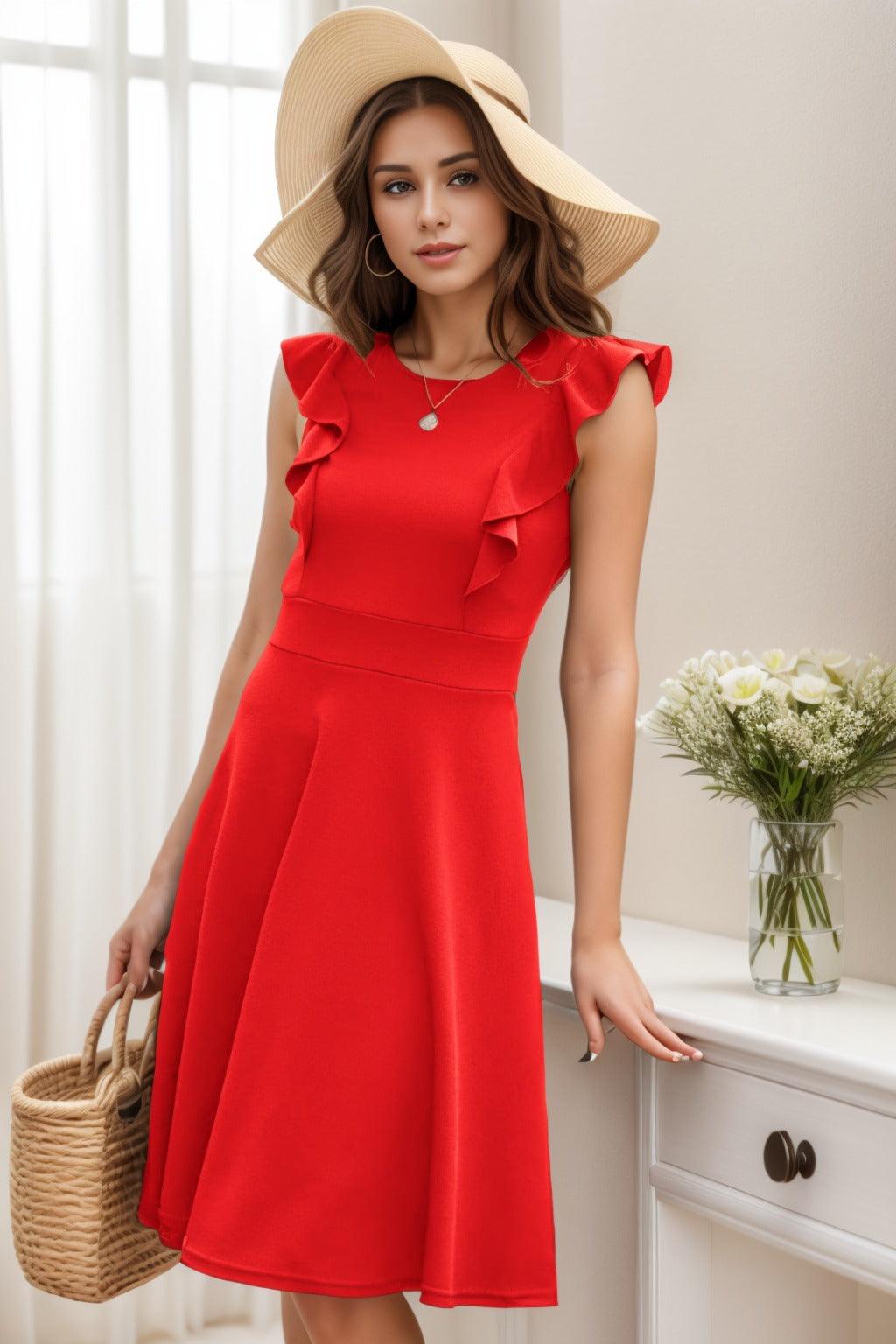 A-Line Knee Length Silk-Like Graduation Dresses CS0553 - COCOMELODY