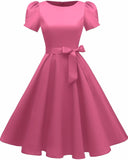 A-Line Knee Length Satin Graduation Dresses CS0555 - COCOMELODY