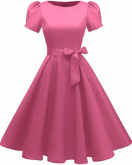 A-Line Knee Length Satin Graduation Dresses CS0555 - COCOMELODY