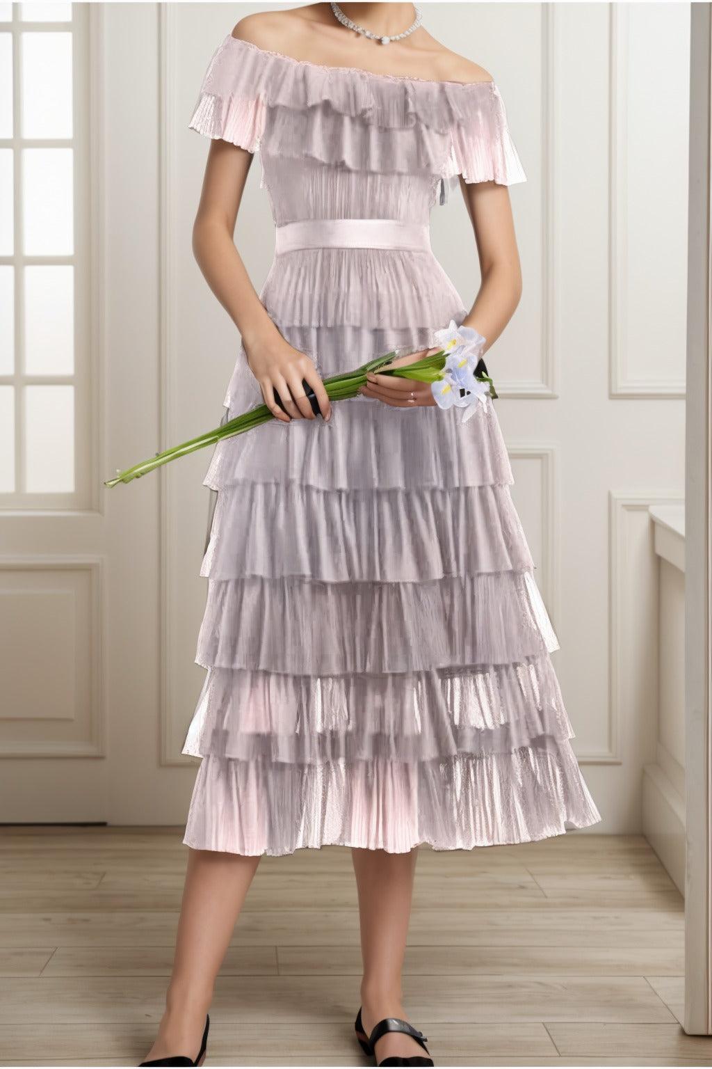 A-Line Tea Length Tulle Graduation Dresses CS0557 - COCOMELODY