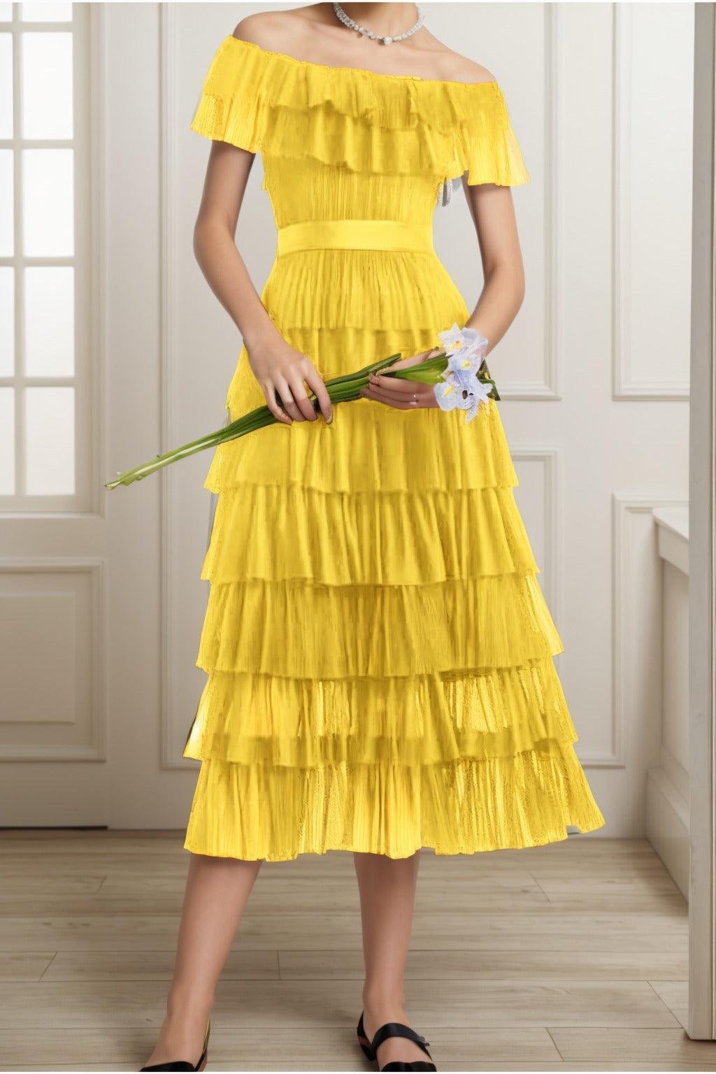 A-Line Tea Length Tulle Graduation Dresses CS0557 - COCOMELODY