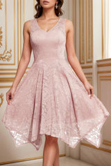 A-Line Tea Length Silk-Like Graduation Dresses CS0558 - COCOMELODY