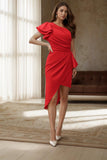 Asymmetrical High-Low Elastic Cloth Graduation Dresses CS0560 - COCOMELODY