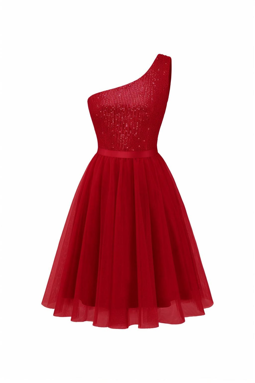 A-Line Knee Length Sequined Graduation Dresses CS0561 - COCOMELODY