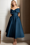 A-Line Ankle Length Satin Graduation Dresses CS0564 - COCOMELODY