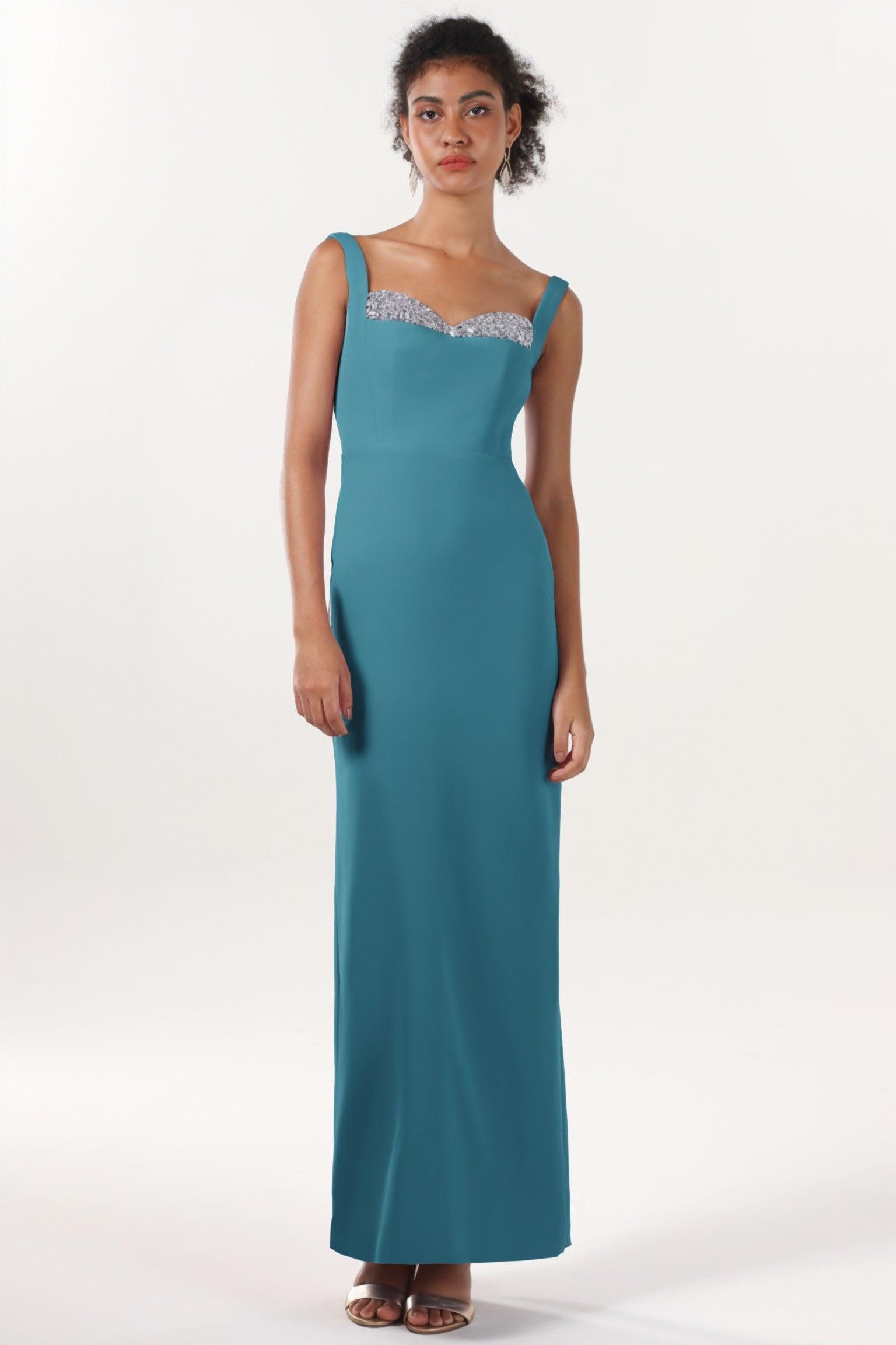Sheath-Column Maxi Stretch Crepe Formal Dress CS0590 - COCOMELODY