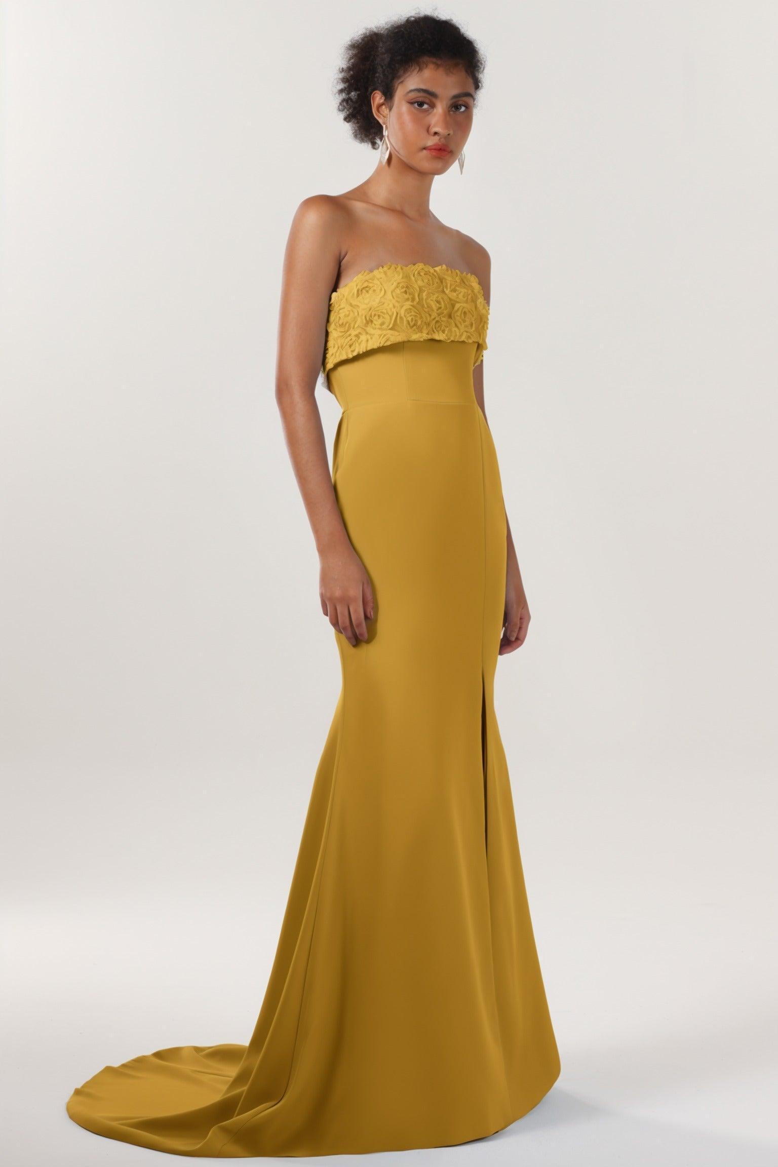 Trumpet-Mermaid Sweep-Brush Train Stretch Crepe Bridesmaid Dress CS0591BM - COCOMELODY