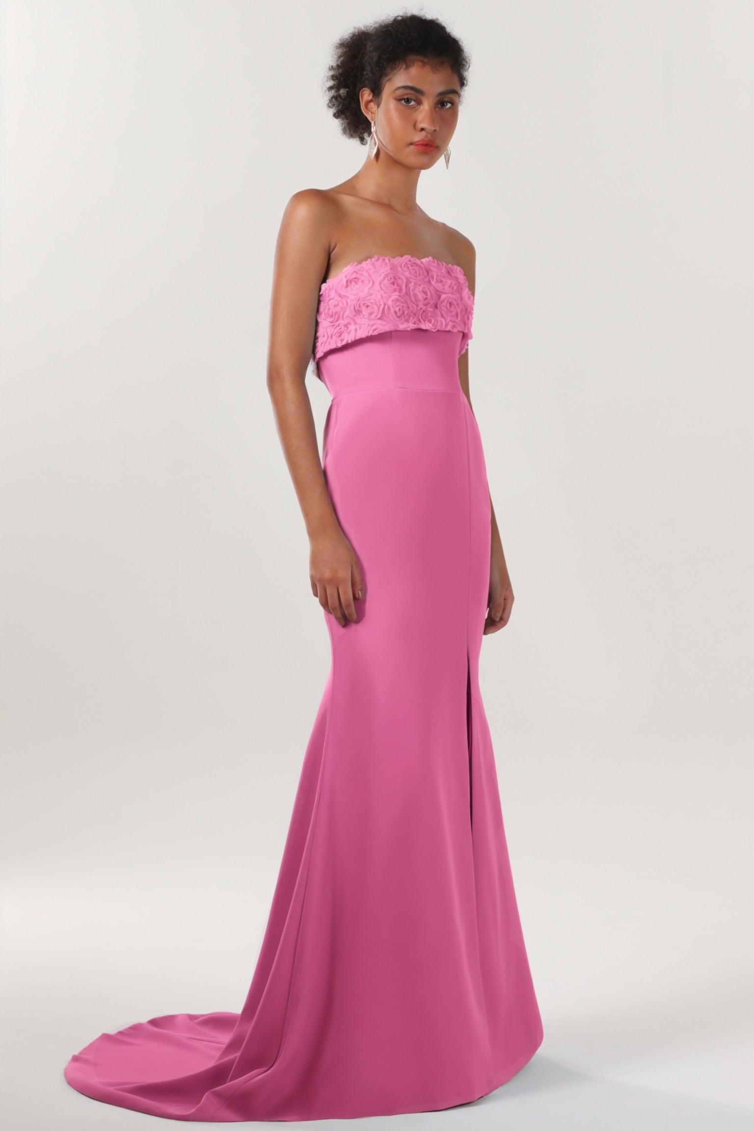 Trumpet-Mermaid Sweep-Brush Train Stretch Crepe Bridesmaid Dress CS0591BM - COCOMELODY