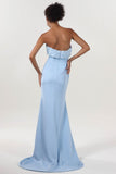 Trumpet-Mermaid Sweep-Brush Train Stretch Crepe Bridesmaid Dress CS0591BM - COCOMELODY