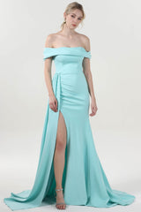 Sheath-Column Sweep-Brush Train Stretch Crepe Formal Dress CS0592 - COCOMELODY