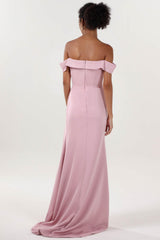 Sheath-Column Sweep-Brush Train Stretch Crepe Formal Dress CS0595 - COCOMELODY