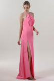 Sheath-Column Maxi Stretch Crepe Bridesmaid Dress CS0597BM - COCOMELODY