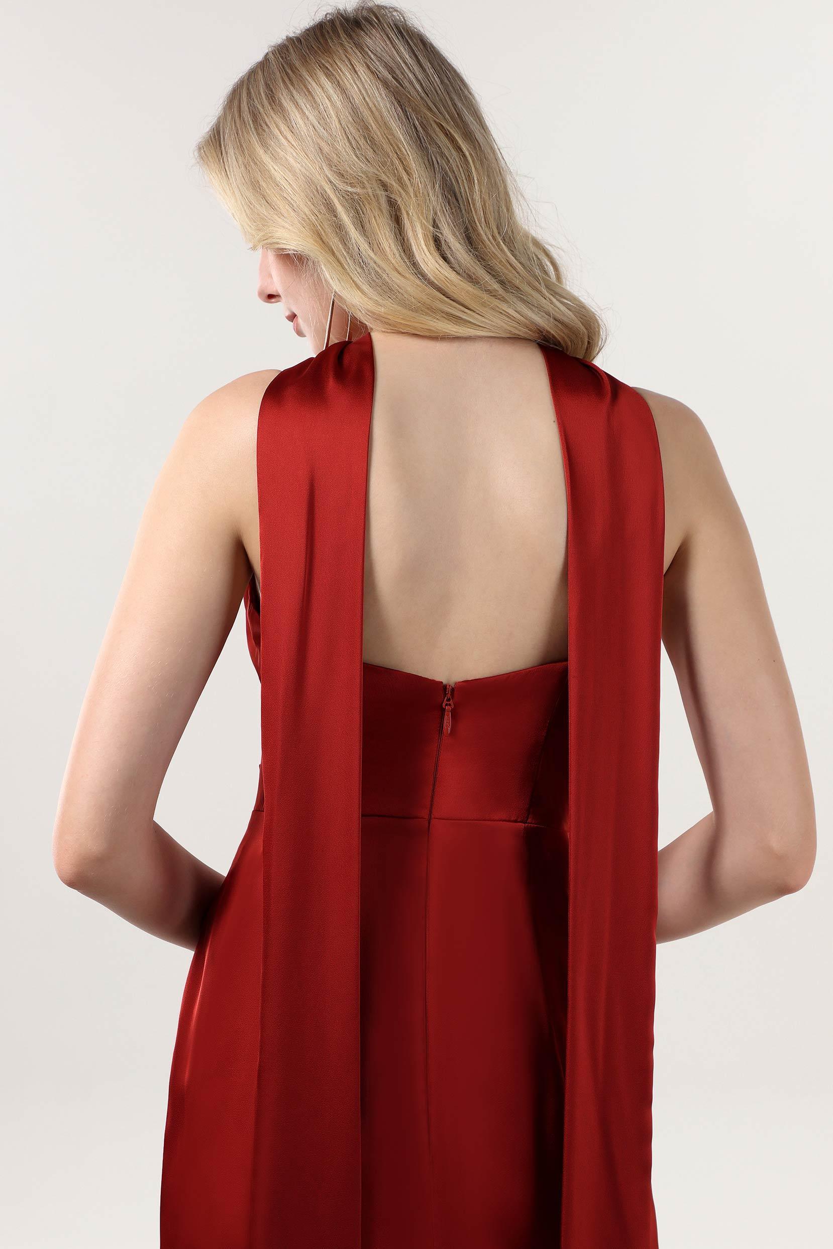 Sheath-Column Maxi Luxe Satin Bridesmaid Dress CS0599BM - COCOMELODY