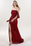 Sheath-Column Sweep-Brush Train Glitter Formal Dress CS0614 - COCOMELODY