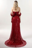 Sheath-Column Sweep-Brush Train Glitter Formal Dress CS0614 - COCOMELODY