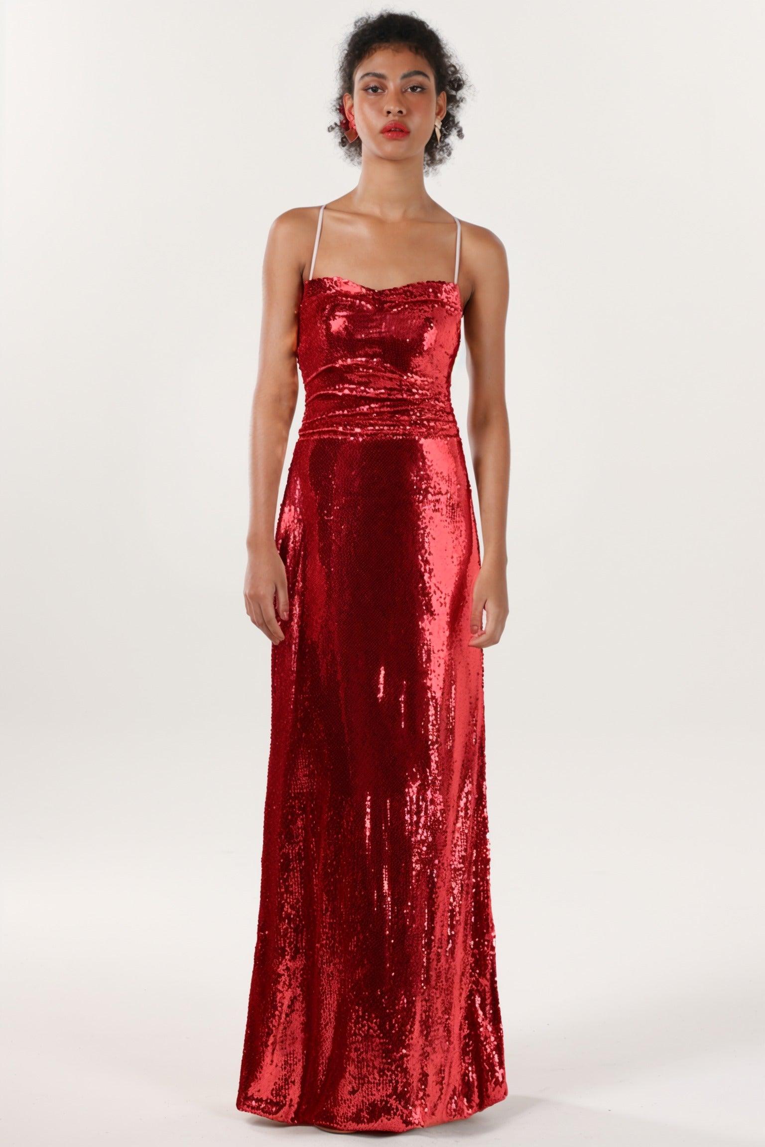 Sheath-Column Maxi Sequined Formal Dress CS0622 - COCOMELODY