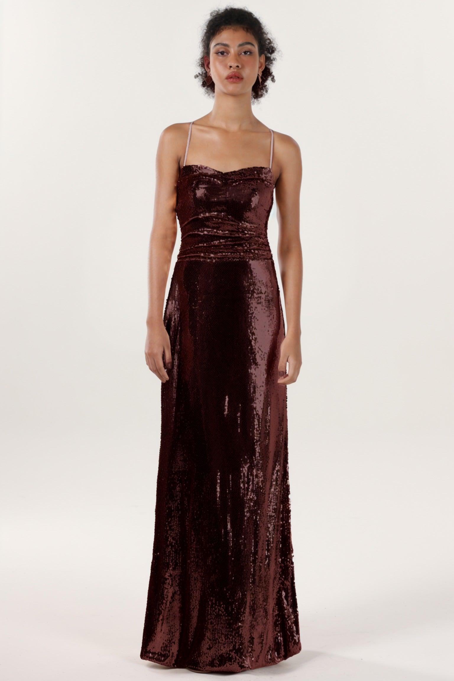 Sheath-Column Maxi Sequined Formal Dress CS0622 - COCOMELODY