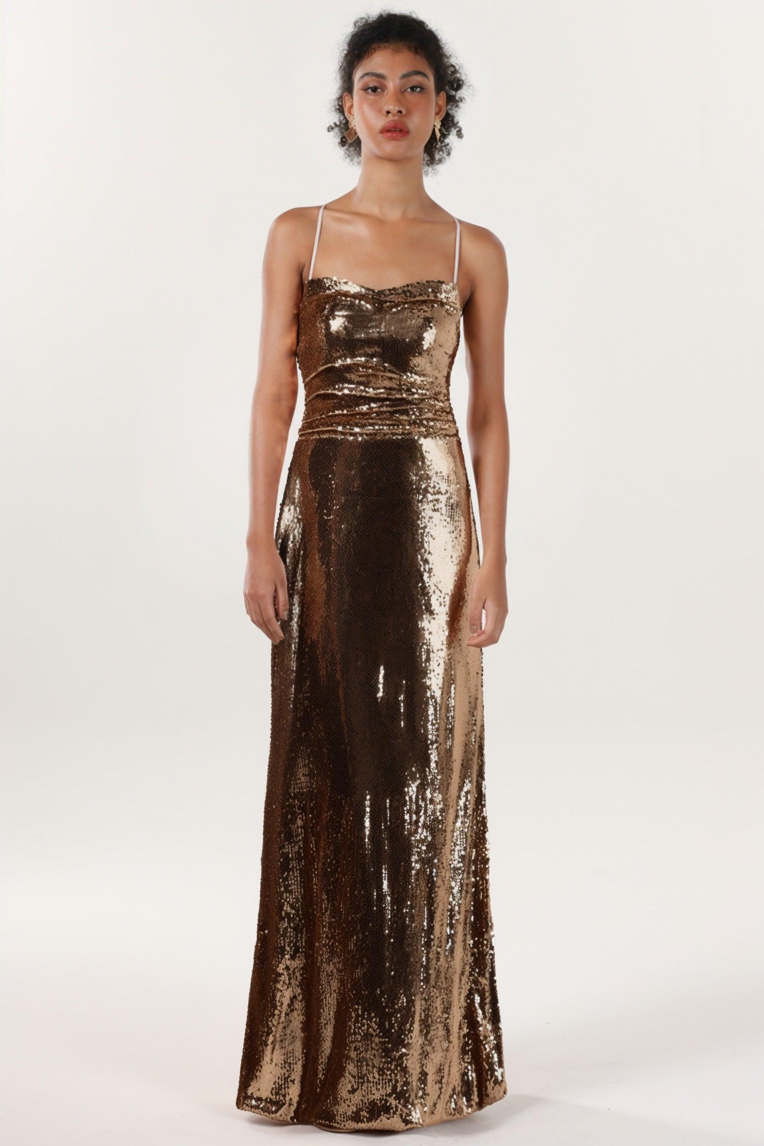 Sheath-Column Maxi Sequined Formal Dress CS0622 - COCOMELODY