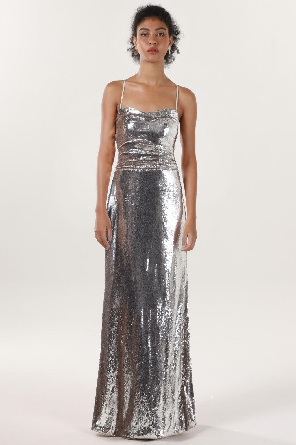 Sheath-Column Maxi Sequined Formal Dress CS0622 - COCOMELODY