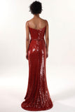 Sheath-Column Sweep-Brush Train Sequined Formal Dress CS0624 - COCOMELODY
