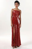 Sheath-Column Sweep-Brush Train Sequined Formal Dress CS0624 - COCOMELODY