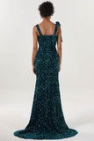 Sheath-Column Sweep-Brush Train Velvet Sequin Bridesmaid Dress CS0633BM - COCOMELODY
