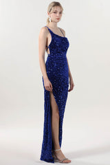 Sheath-Column Maxi Velvet Sequin Formal Dress CS0637 - COCOMELODY