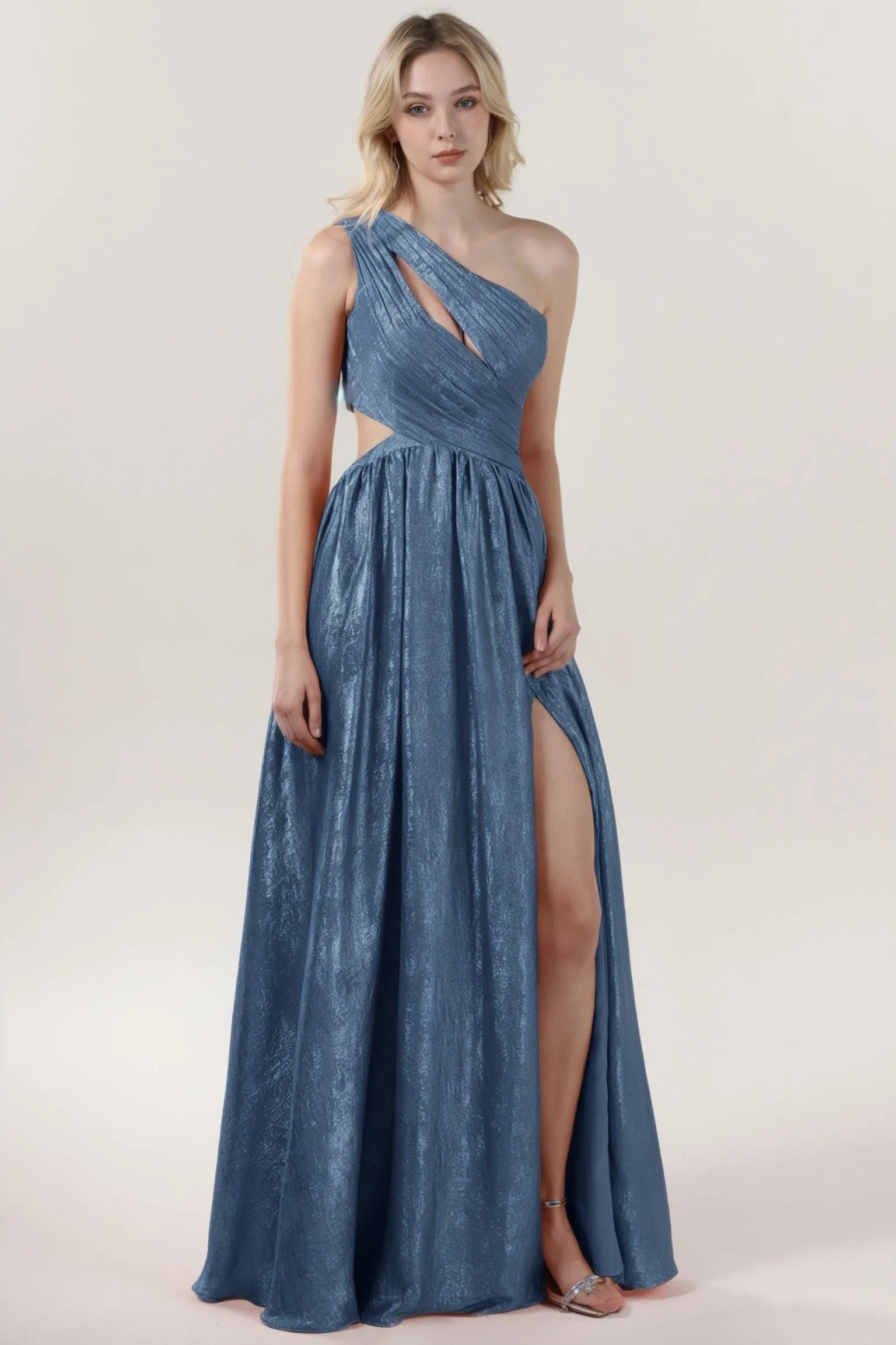 A-Line Maxi Metallic Formal Dress CS0642 - COCOMELODY