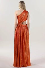 A-Line Maxi Metallic Formal Dress CS0642 - COCOMELODY