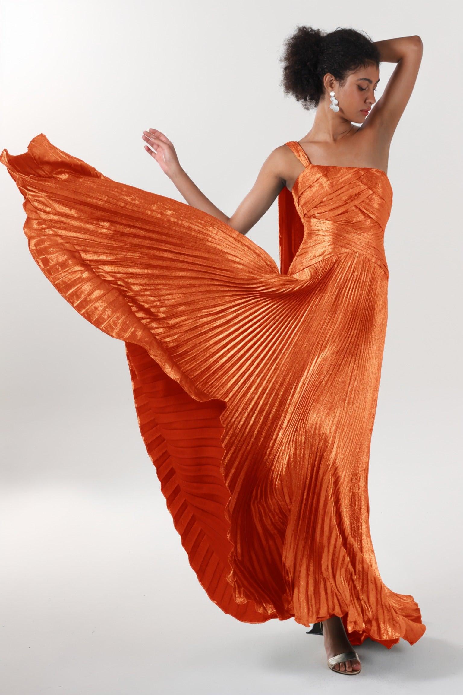 A-Line Maxi Metallic Formal Dress CS0643 - COCOMELODY