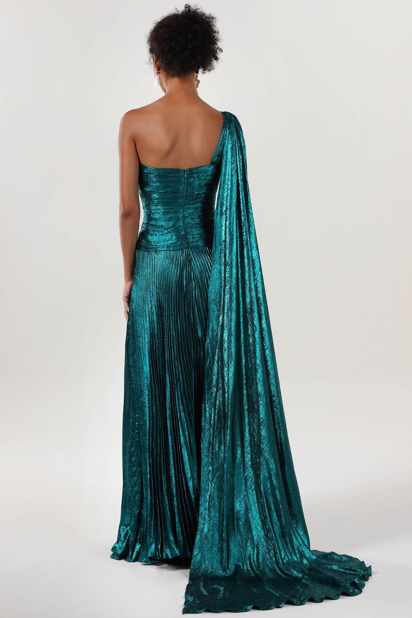 A-Line Maxi Metallic Formal Dress CS0643 - COCOMELODY