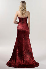 Trumpet-Mermaid Sweep-Brush Train Metallic Formal Dress CS0646 - COCOMELODY
