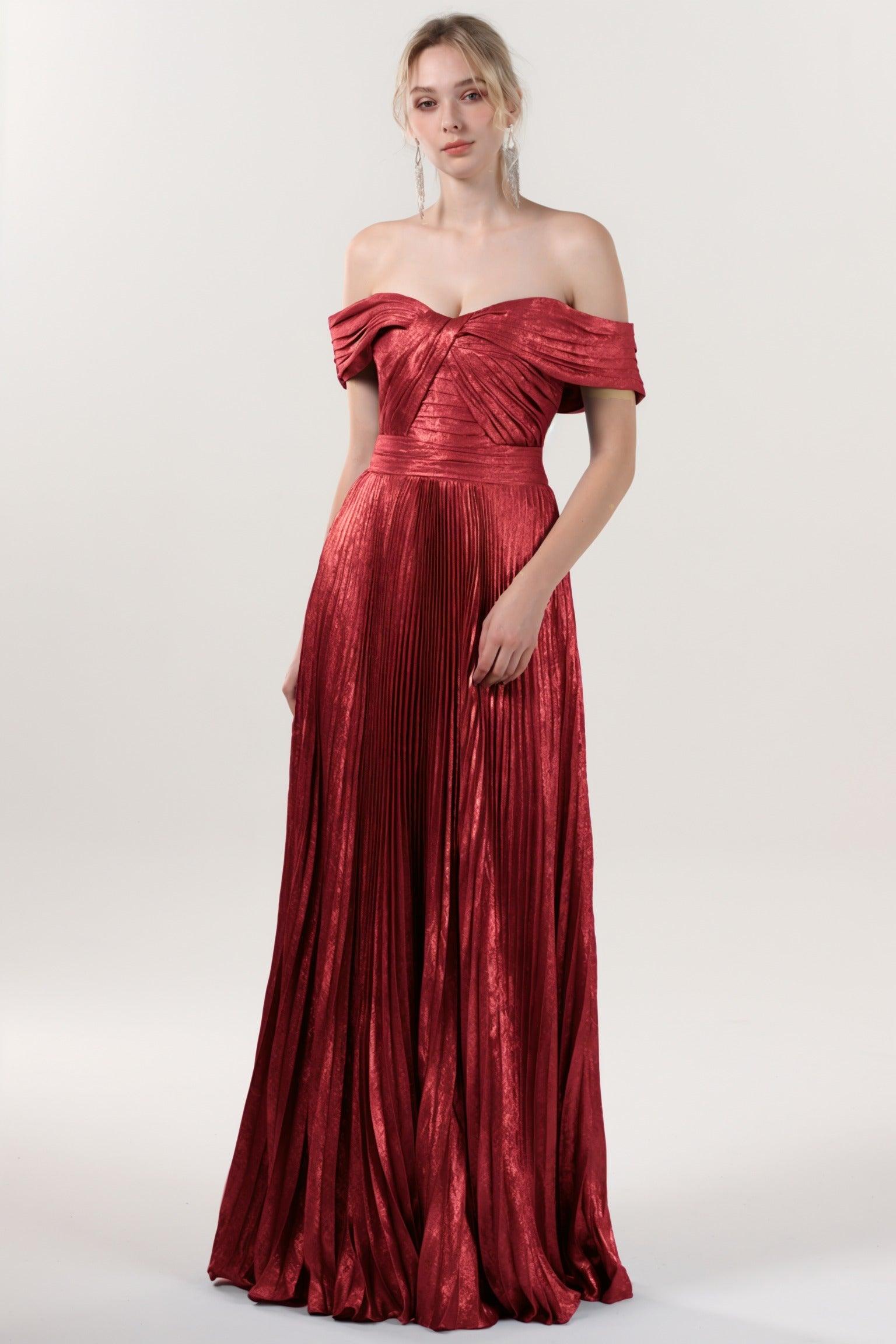 A-line Maxi Metallic Formal Dress CS0649 - COCOMELODY