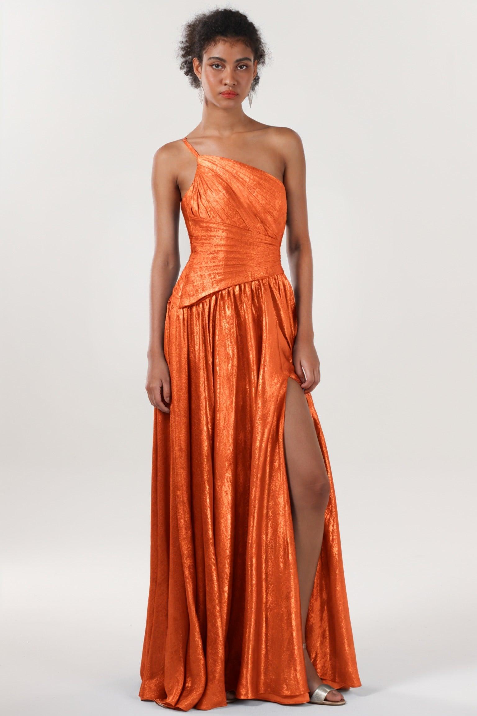 A-line Maxi Metallic Formal Dress CS0650 - COCOMELODY