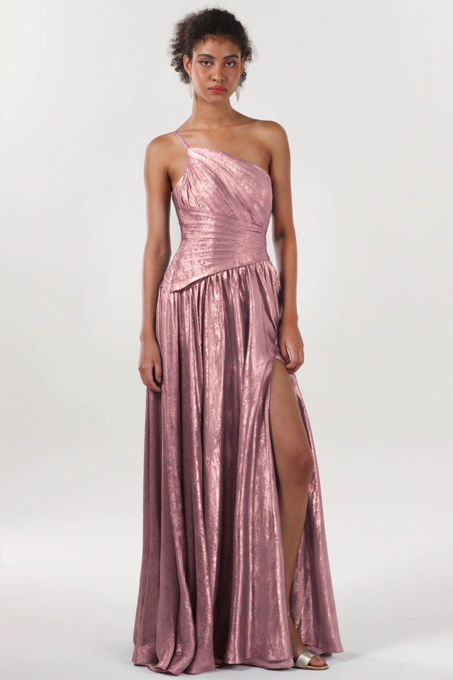 A-line Maxi Metallic Formal Dress CS0650 - COCOMELODY