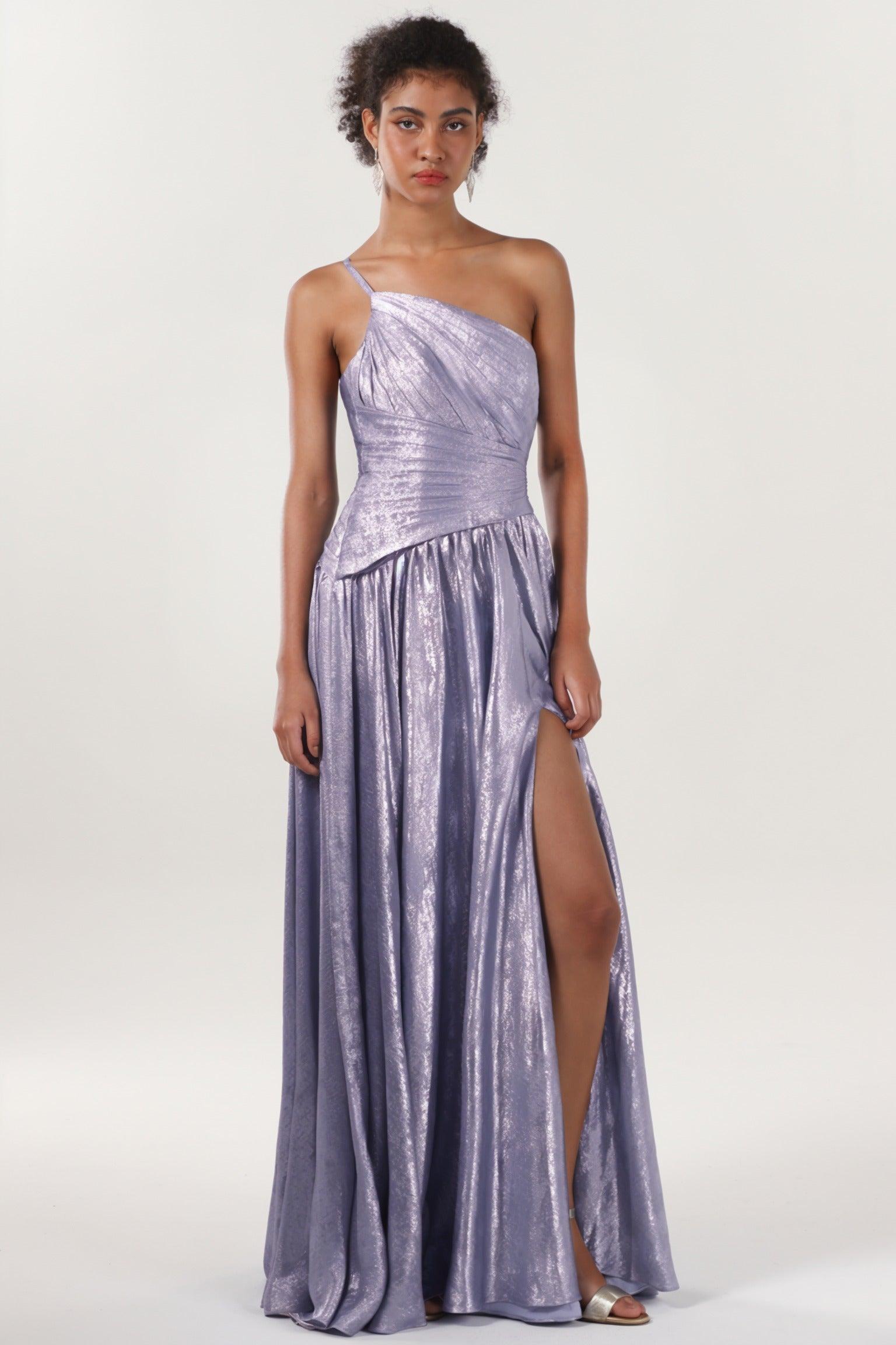 A-line Maxi Metallic Formal Dress CS0650 - COCOMELODY