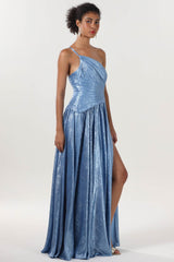 A-line Maxi Metallic Formal Dress CS0650 - COCOMELODY