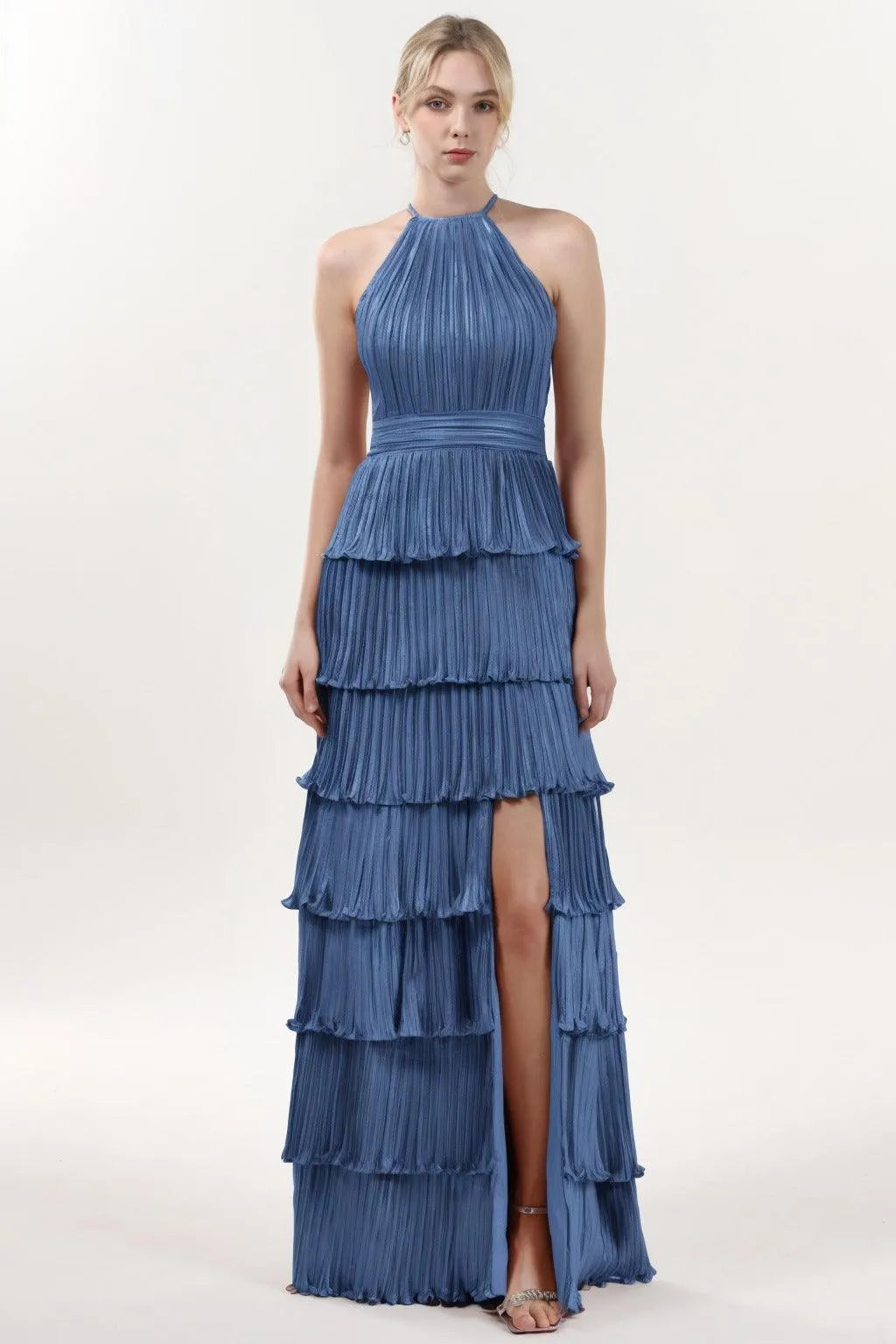 A-line Maxi Metallic Formal Dress CS0652 - COCOMELODY