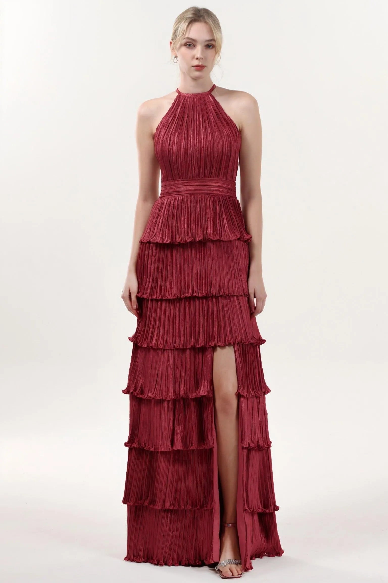 A-line Maxi Metallic Formal Dress CS0652 - COCOMELODY