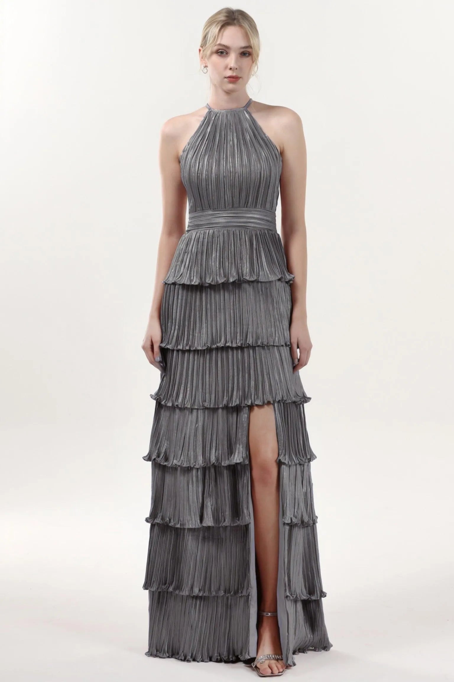 A-line Maxi Metallic Formal Dress CS0652 - COCOMELODY