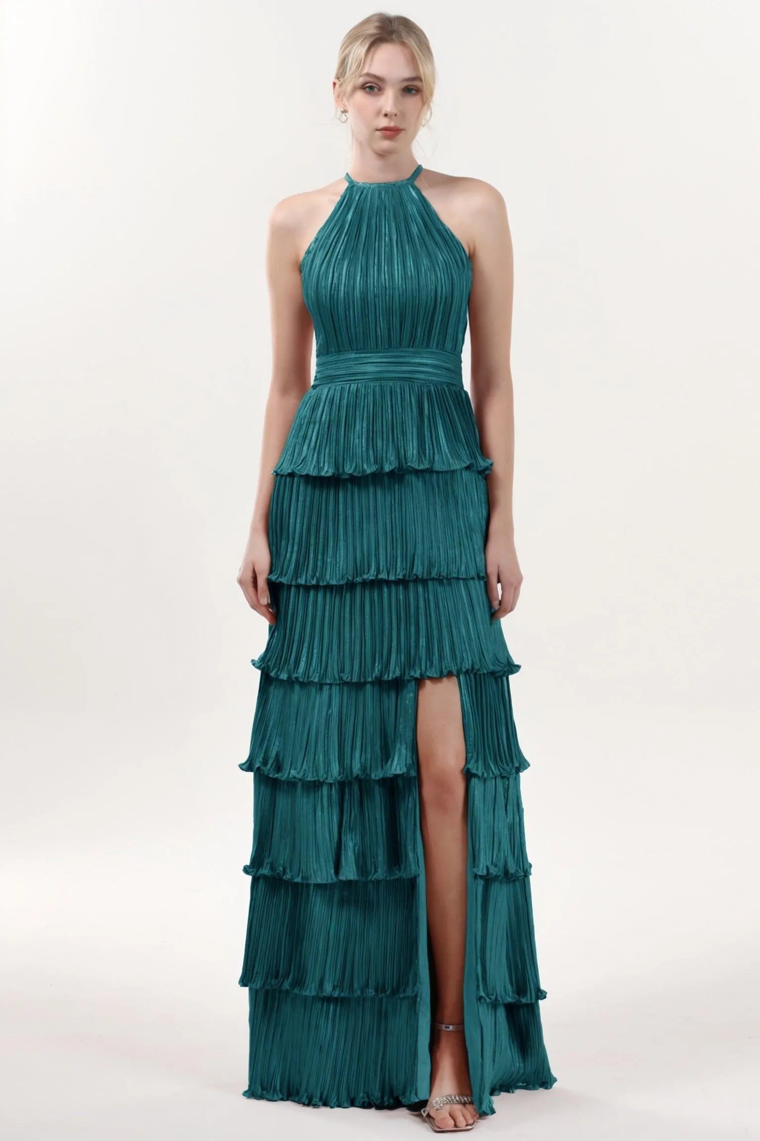 A-line Maxi Metallic Formal Dress CS0652 - COCOMELODY